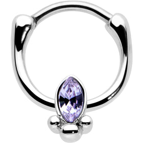 16G 5/16 Purple Gem Deco Oval Cartilage Clicker