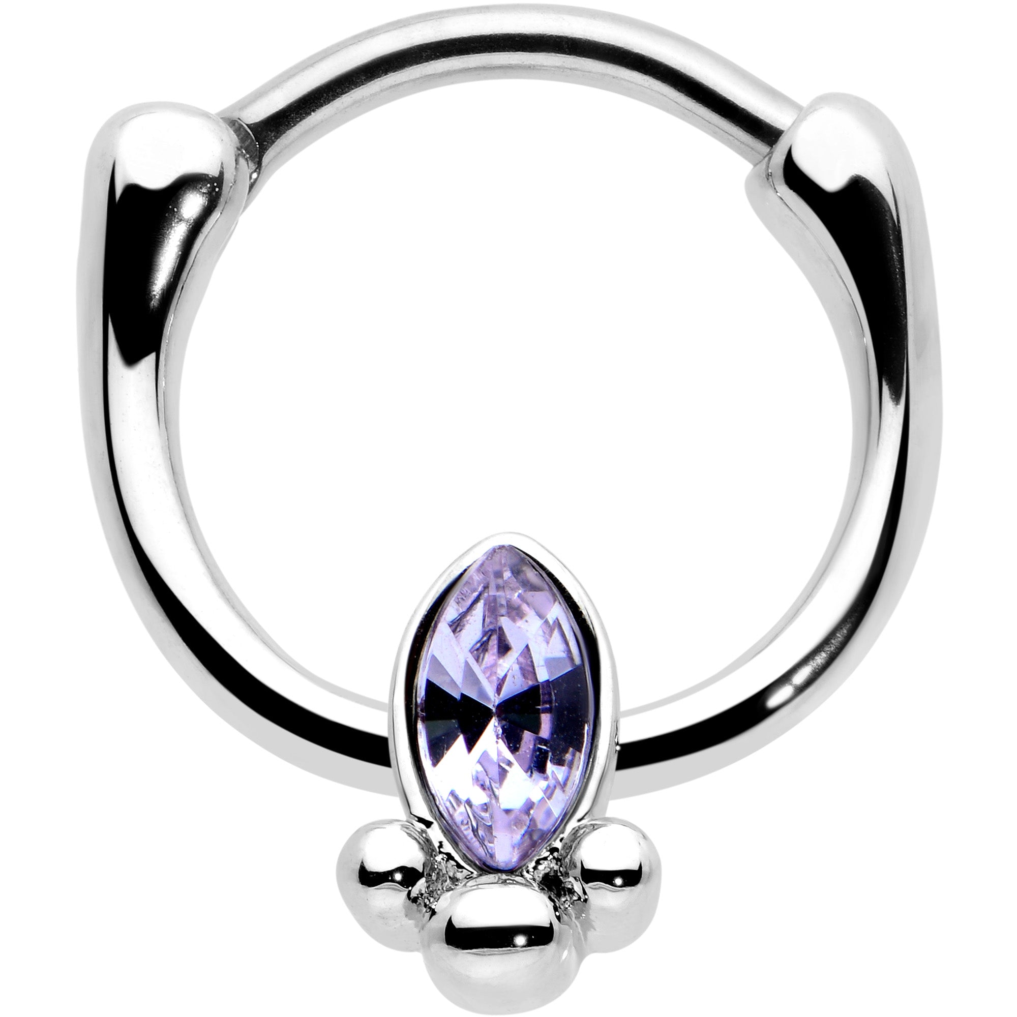 BodyCandy 16G 5/16 Purple Gem Deco Oval Cartilage Clicker — main product shot