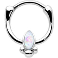 BodyCandy 16G 5/16 White Faux Opal Deco Oval Cartilage Clicker — main product shot
