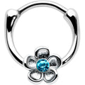 BodyCandy 16G 5/16 Blue Gem Sweetheart Flower Cartilage Clicker — main product shot