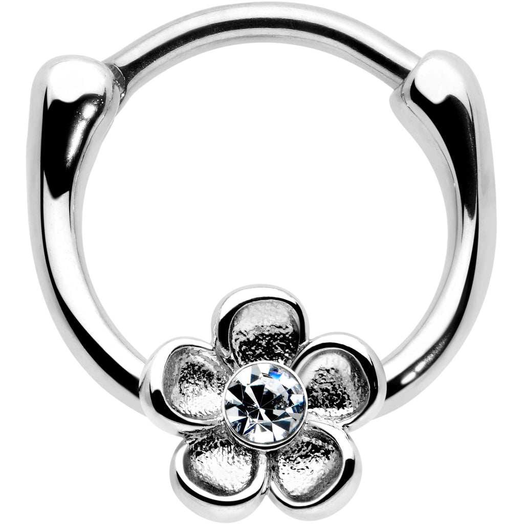 BodyCandy 16G 5/16 Clear Gem Sweetheart Flower Cartilage Clicker — main product shot