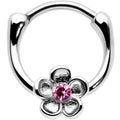 BodyCandy 16G 5/16 Pink Gem Sweetheart Flower Cartilage Clicker — main product shot