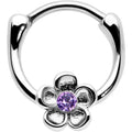 BodyCandy 16G 5/16 Purple Gem Sweetheart Flower Cartilage Clicker — main product shot