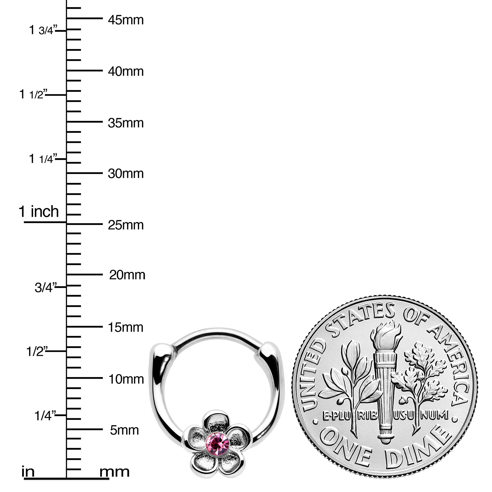 BodyCandy 16G 5/16 Purple Gem Sweetheart Flower Cartilage Clicker — lifestyle context