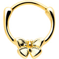 BodyCandy 16G 5/16 Gold Tone Simple Textured Butterfly Cartilage Clicker — main product shot