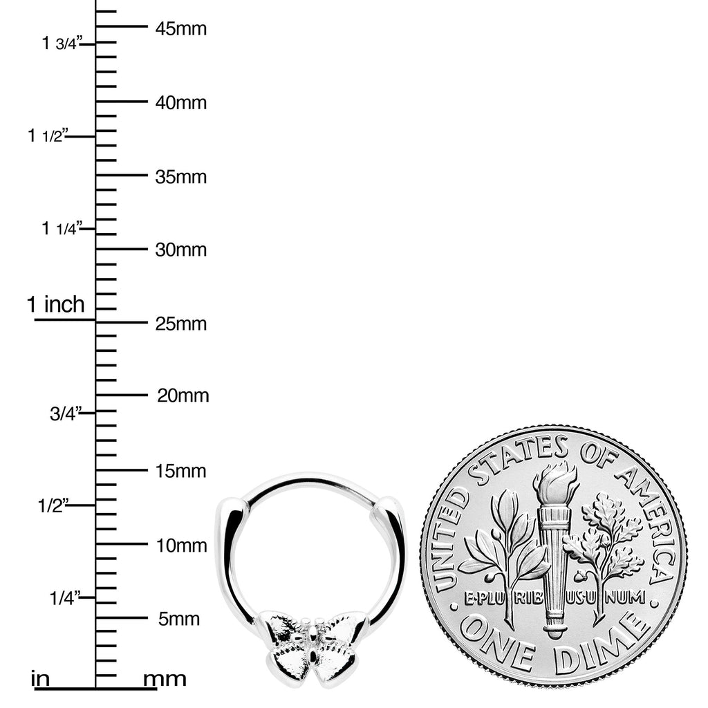 BodyCandy 16G 5/16 Simple Textured Butterfly Cartilage Clicker — lifestyle context