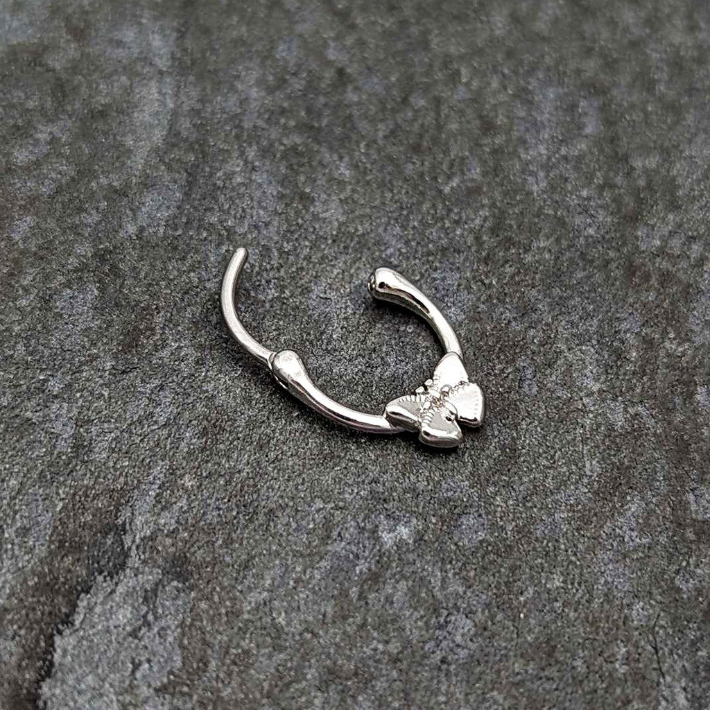 BodyCandy 16G 5/16 Simple Textured Butterfly Cartilage Clicker — back view