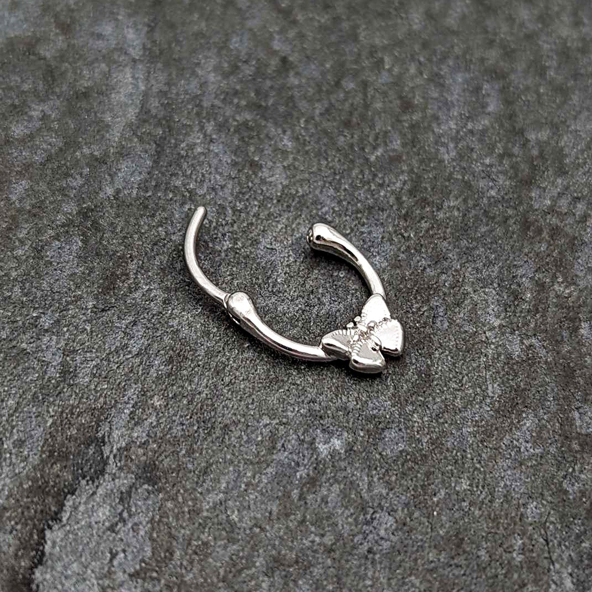 BodyCandy 16G 5/16 Simple Textured Butterfly Cartilage Clicker — back view
