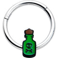 BodyCandy 16G 3/8 Poison Green Bottle Glow in the Dark Hinged Segment Ring — main product shot