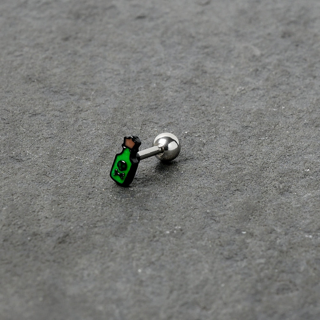 BodyCandy 16G 1/4 Poison Green Bottle Glow in the Dark Cartilage Earring — alternative angle