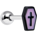 BodyCandy 16G 1/4 Creepy Coffin Lt Purple Glow in Dark Cartilage Earring — main product shot