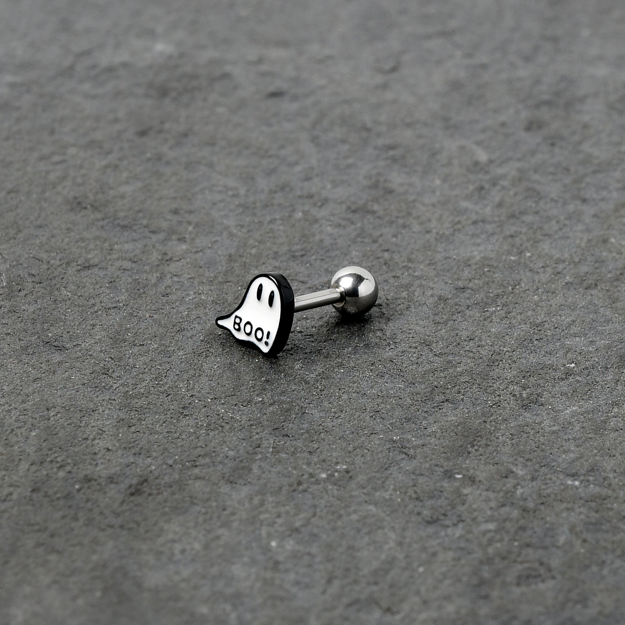BodyCandy 16G 1/4 White Ghost Glow in the Dark Cartilage Tragus Earring — alternative angle