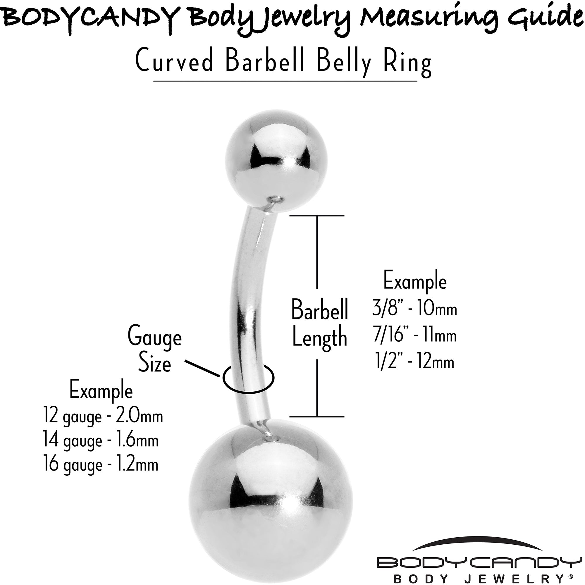 BodyCandy Clear Gem White Ghost Glow in the Dark Halloween Dangle Belly Ring — size reference