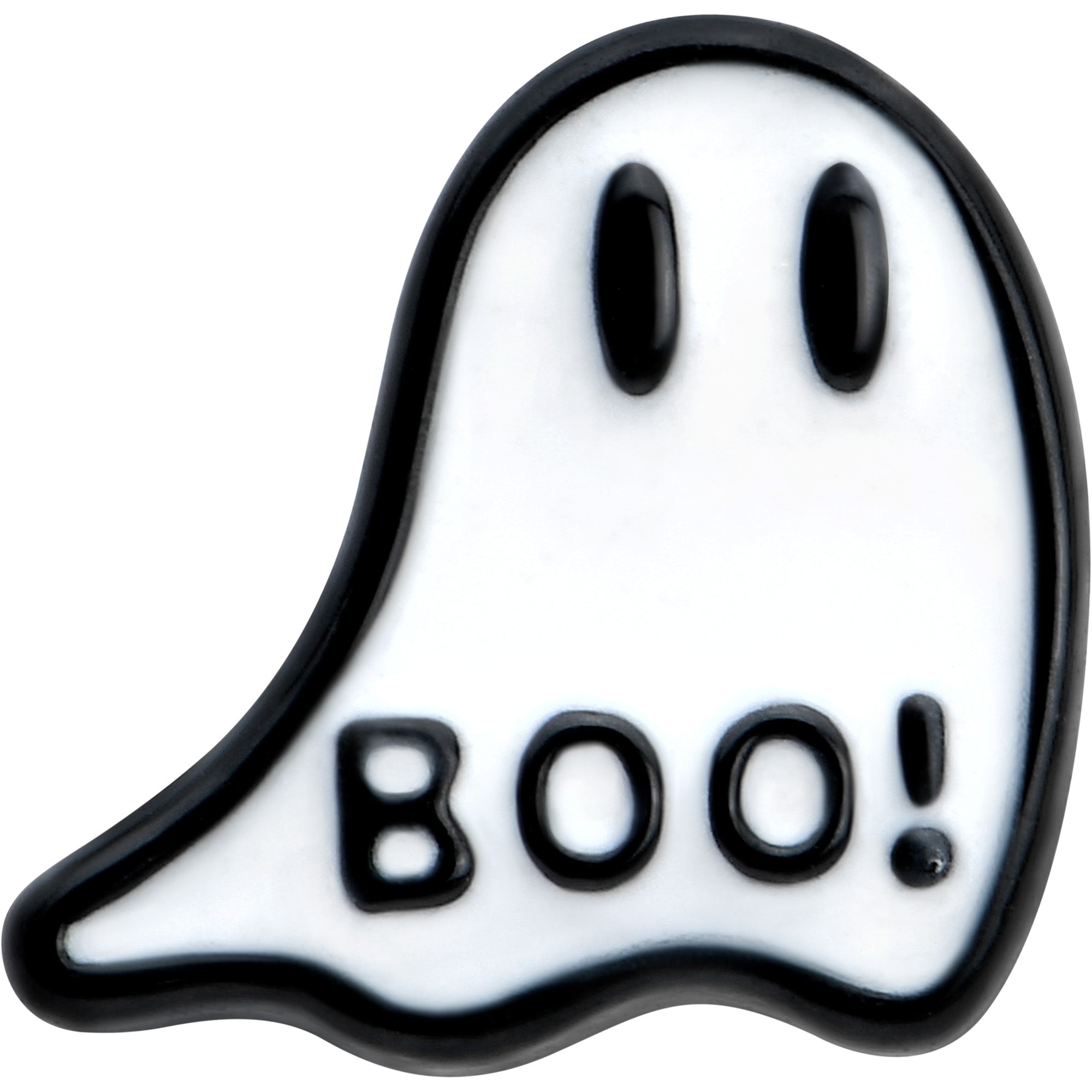 BodyCandy 16G 5/16 Halloween Ghost Glow in the Dark Labret Monroe Tragus — detail close-up