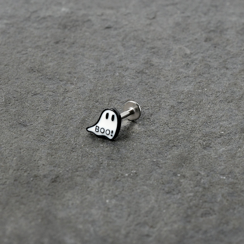 BodyCandy 16G 5/16 Halloween Ghost Glow in the Dark Labret Monroe Tragus — alternative angle
