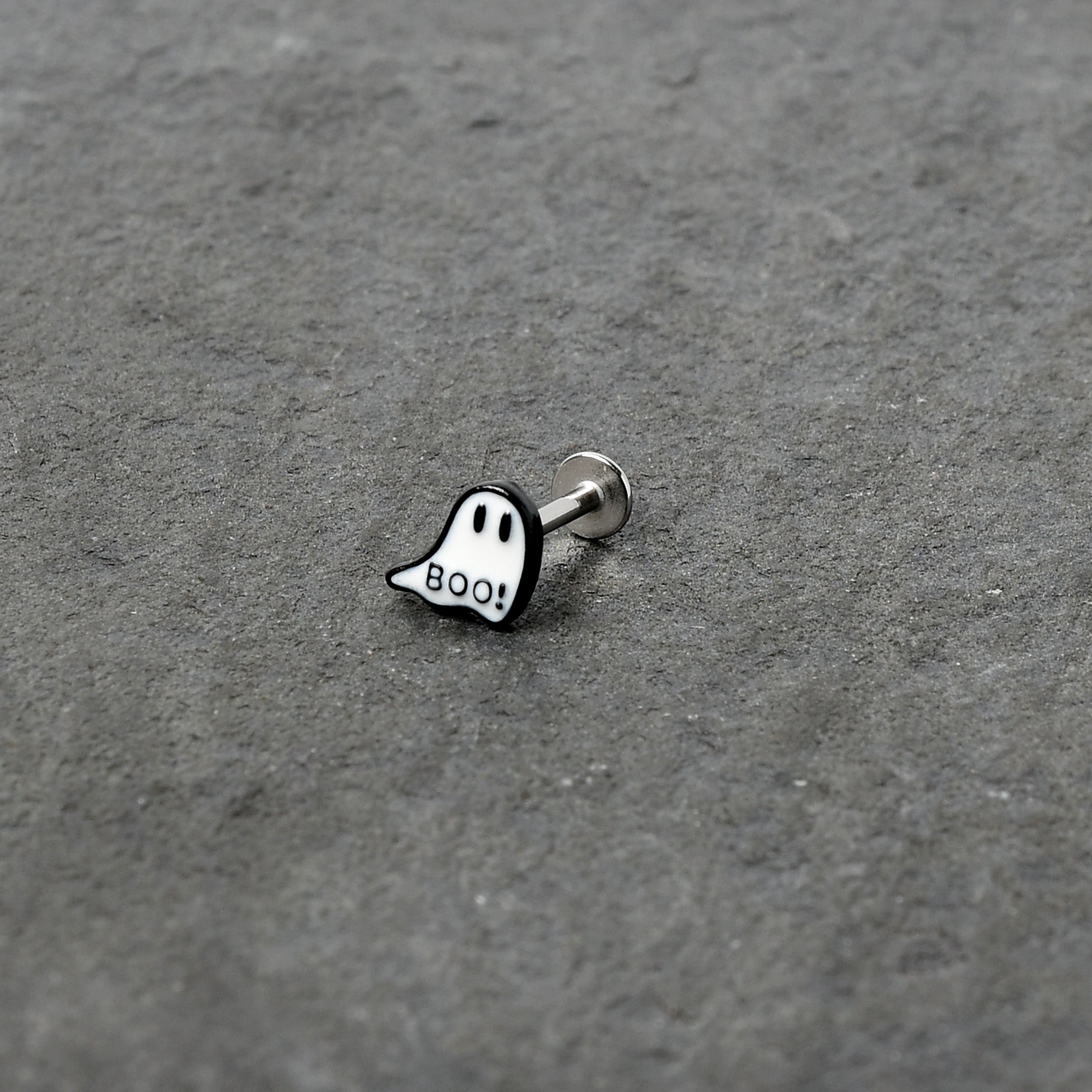 BodyCandy 16G 5/16 Halloween Ghost Glow in the Dark Labret Monroe Tragus — alternative angle