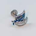 BodyCandy 16G 5/15 Lovely Leaves Blue Labret Monroe Tragus — main product shot