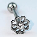 BodyCandy Clear Gem Baroque Fabulous Flower Barbell Tongue Ring — main product shot