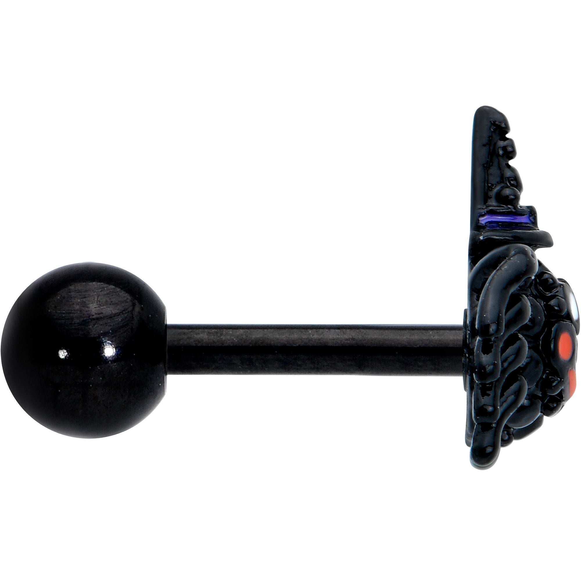 BodyCandy 16G 1/4 Black Halloween Witchy Smiling Spider Cartilage Earring — lifestyle context