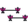 BodyCandy 14G 9/16 Pink Gem Black Night Butterflies Barbell Nipple Ring Set — main product shot