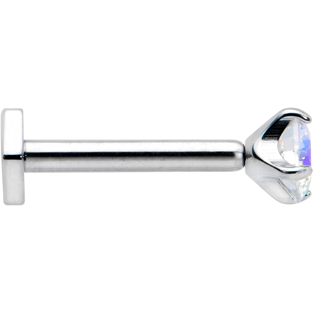 BodyCandy 16G 5/16 Aurora CZ Gem ASTM F-136 Implant Grade Titanium Hex End Labret Tragus — back view