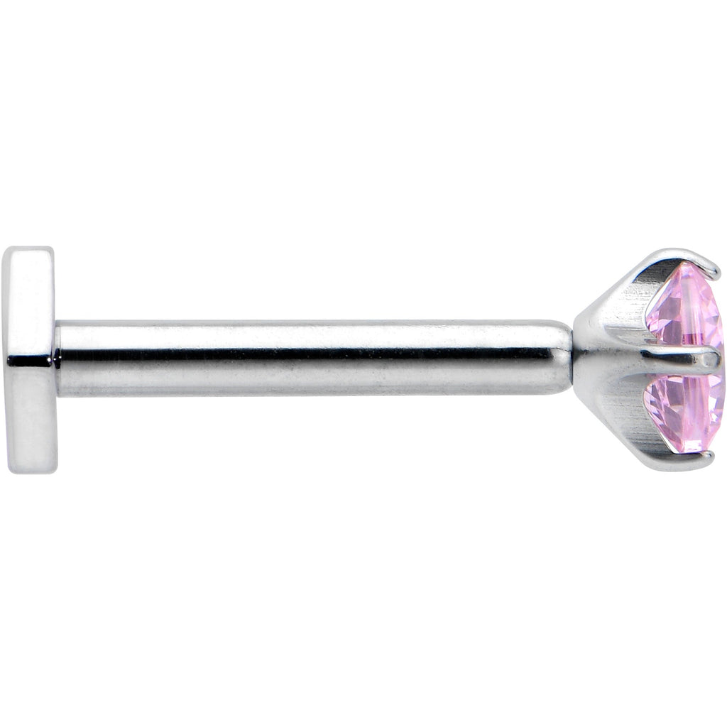 BodyCandy 16G 5/16 Pink CZ Gem ASTM F-136 Implant Grade Titanium Hex End Labret Tragus — lifestyle context