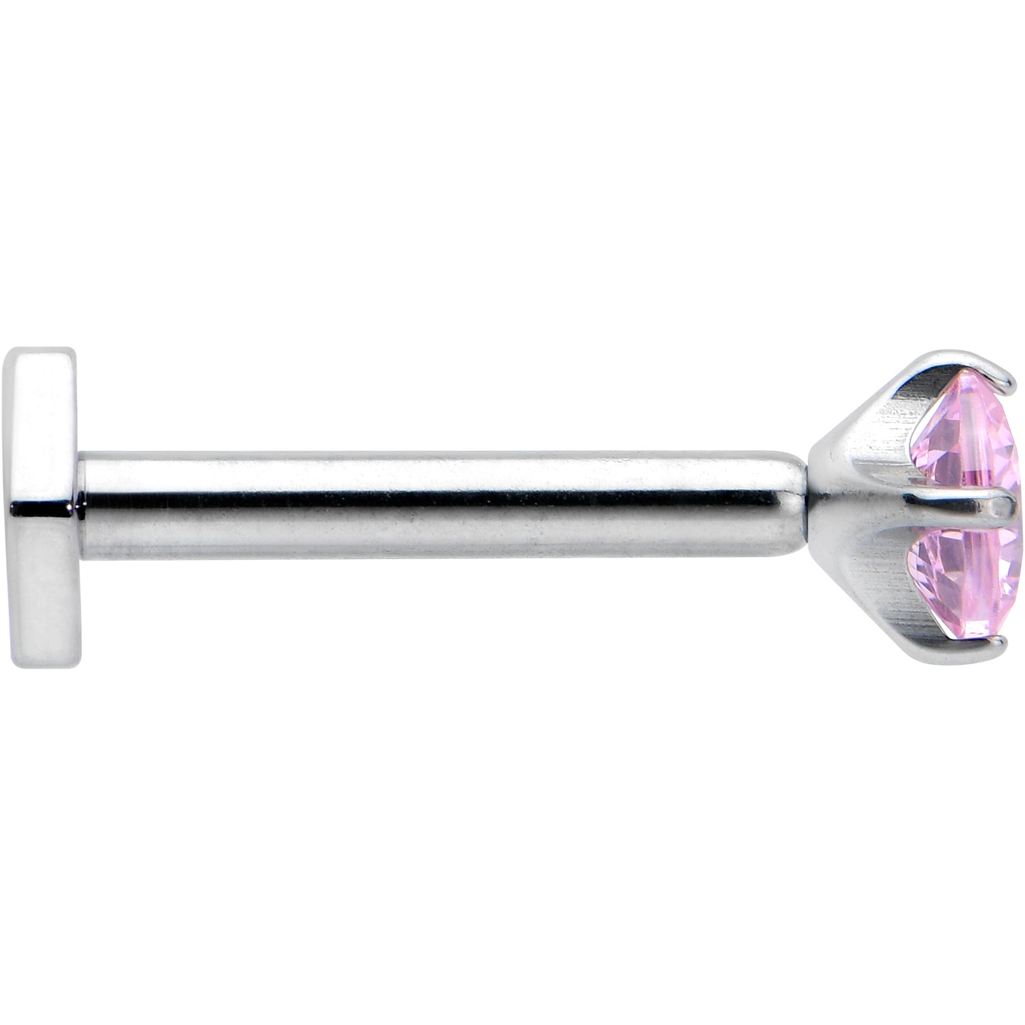 BodyCandy 16G 5/16 Pink CZ Gem ASTM F-136 Implant Grade Titanium Hex End Labret Tragus — lifestyle context