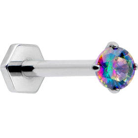 16G 5/16 Vitrail CZ Gem ASTM F-136 Implant Grade Titanium Hex End Labret Tragus