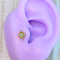 BodyCandy 16G 1/4 Clear Blue Gem Gold Tone Regal Seal Cartilage Tragus Earring — main product shot