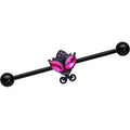 BodyCandy 14G Pink Gem Black Night Butterfly Industrial Barbell 38mm — main product shot