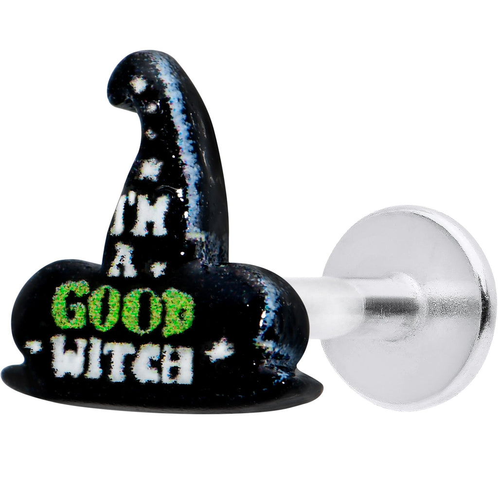 BodyCandy 16G 5/16 Good Witch Hat Glow in the Dark Labret Monroe Tragus — main product shot