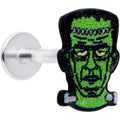 BodyCandy 16G 5/16 Frankenstein Head Green Glow in the Dark Labret Tragus — main product shot