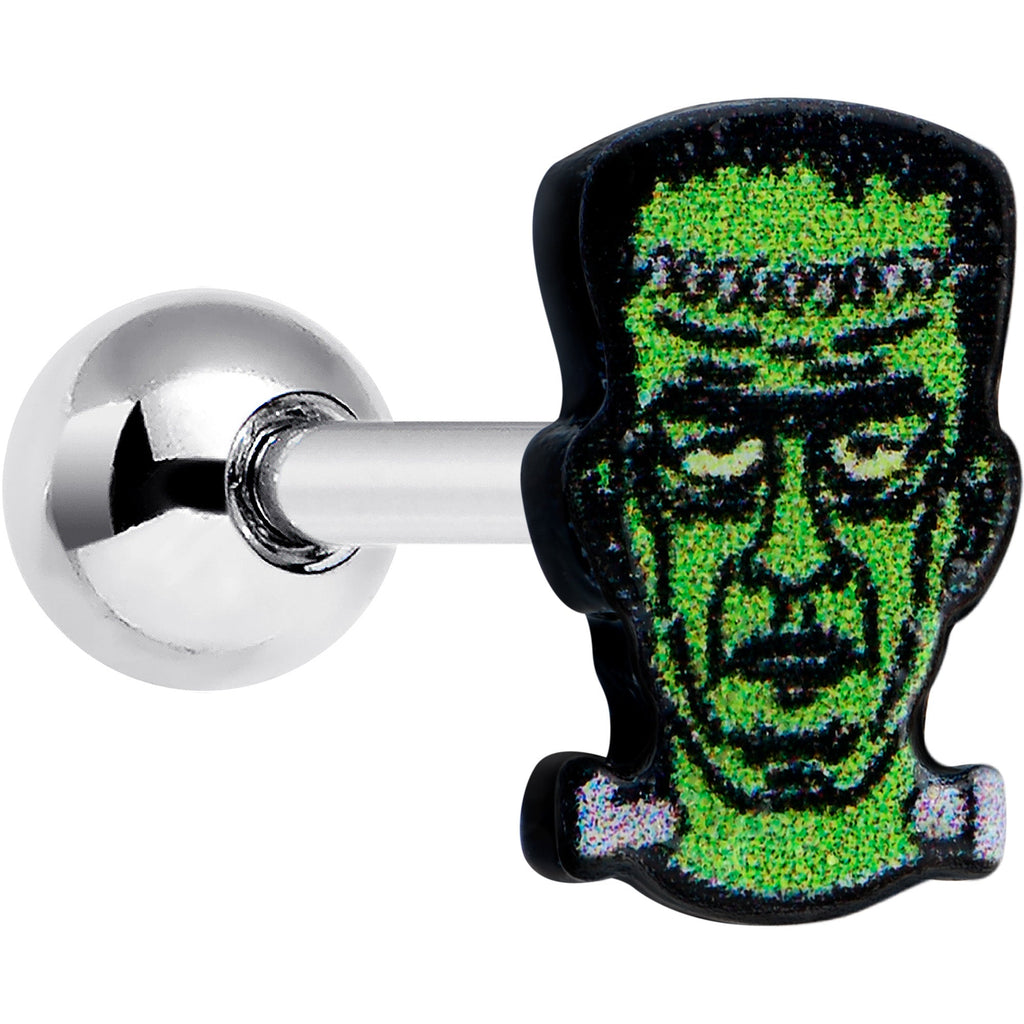 BodyCandy 16G 1/4 Frankenstein Head Green Glow in the Dark Cartilage Earring — main product shot