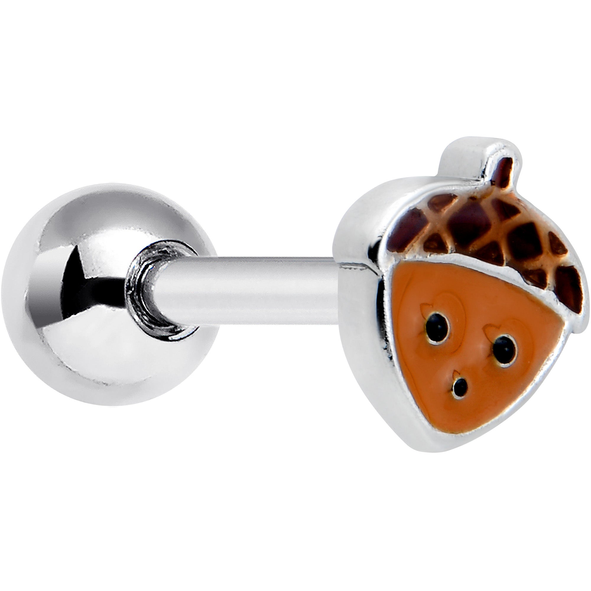BodyCandy 16G 5/16 Acorn Face Brown Autumn Cartilage Tragus Earring — main product shot