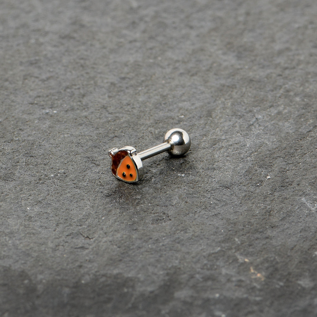 BodyCandy 16G 5/16 Acorn Face Brown Autumn Cartilage Tragus Earring — back view