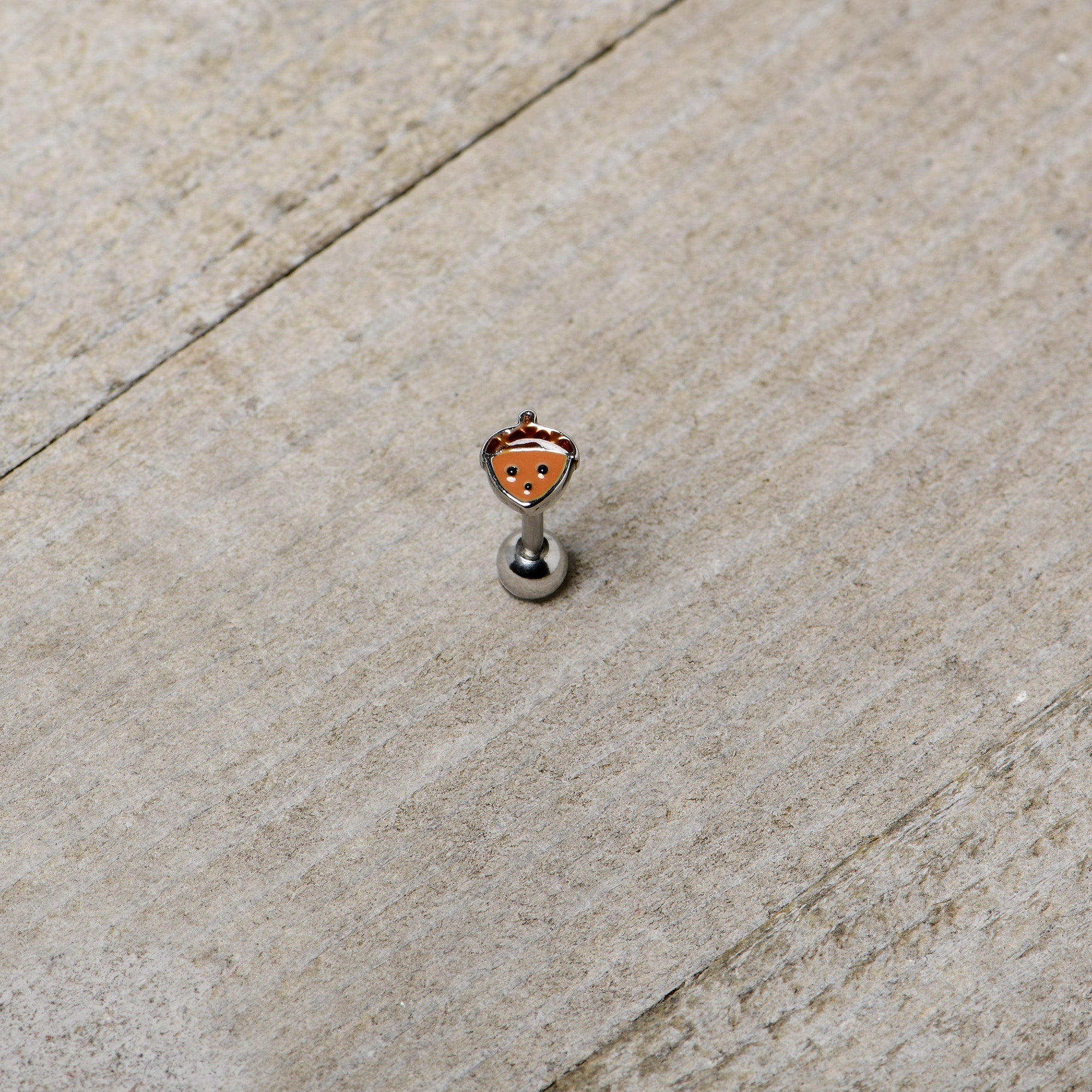 BodyCandy 16G 5/16 Acorn Face Brown Autumn Cartilage Tragus Earring — alternative angle