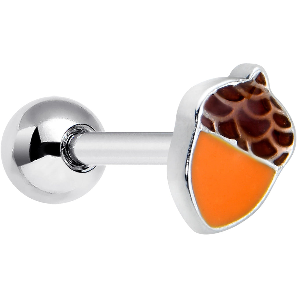 BodyCandy 16G 5/16 Autumn Acorn Brown Orange Cartilage Tragus Earring — main product shot