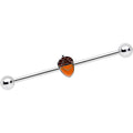 BodyCandy 14G Autumn Acorn Brown Orange Industrial Barbell 38mm — main product shot