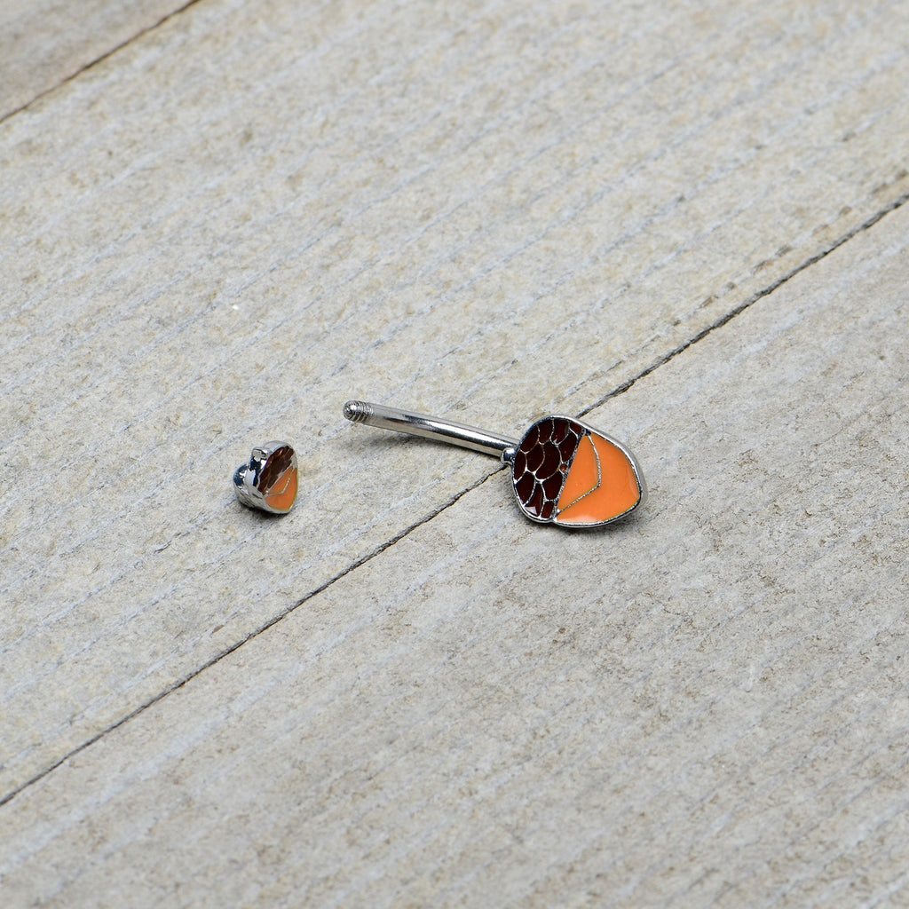 BodyCandy Autumn Acorn Brown Orange Fall Double Mount Belly Ring — alternative angle