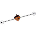 BodyCandy 14G Autumn Acorn Face Brown Fall Industrial Barbell 38mm — main product shot