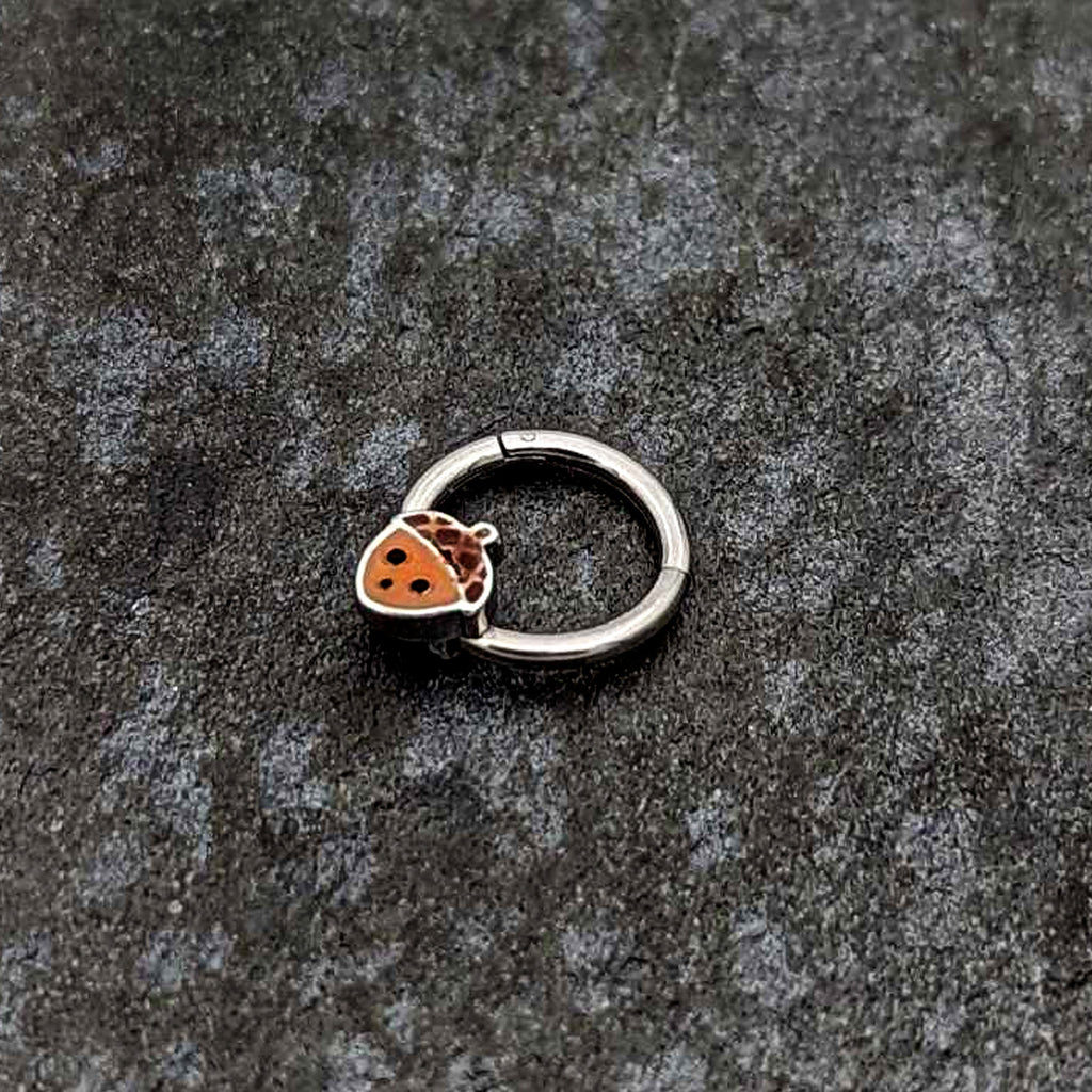 BodyCandy 16G 5/16 Fall Acorn Face Brown Autumn Hinged Segment Ring — side view