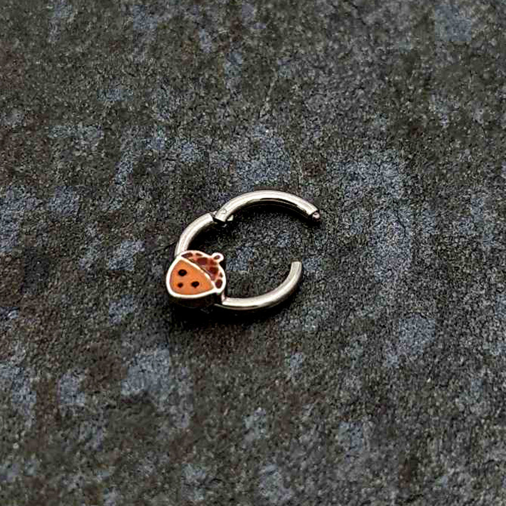 BodyCandy 16G 5/16 Fall Acorn Face Brown Autumn Hinged Segment Ring — back view
