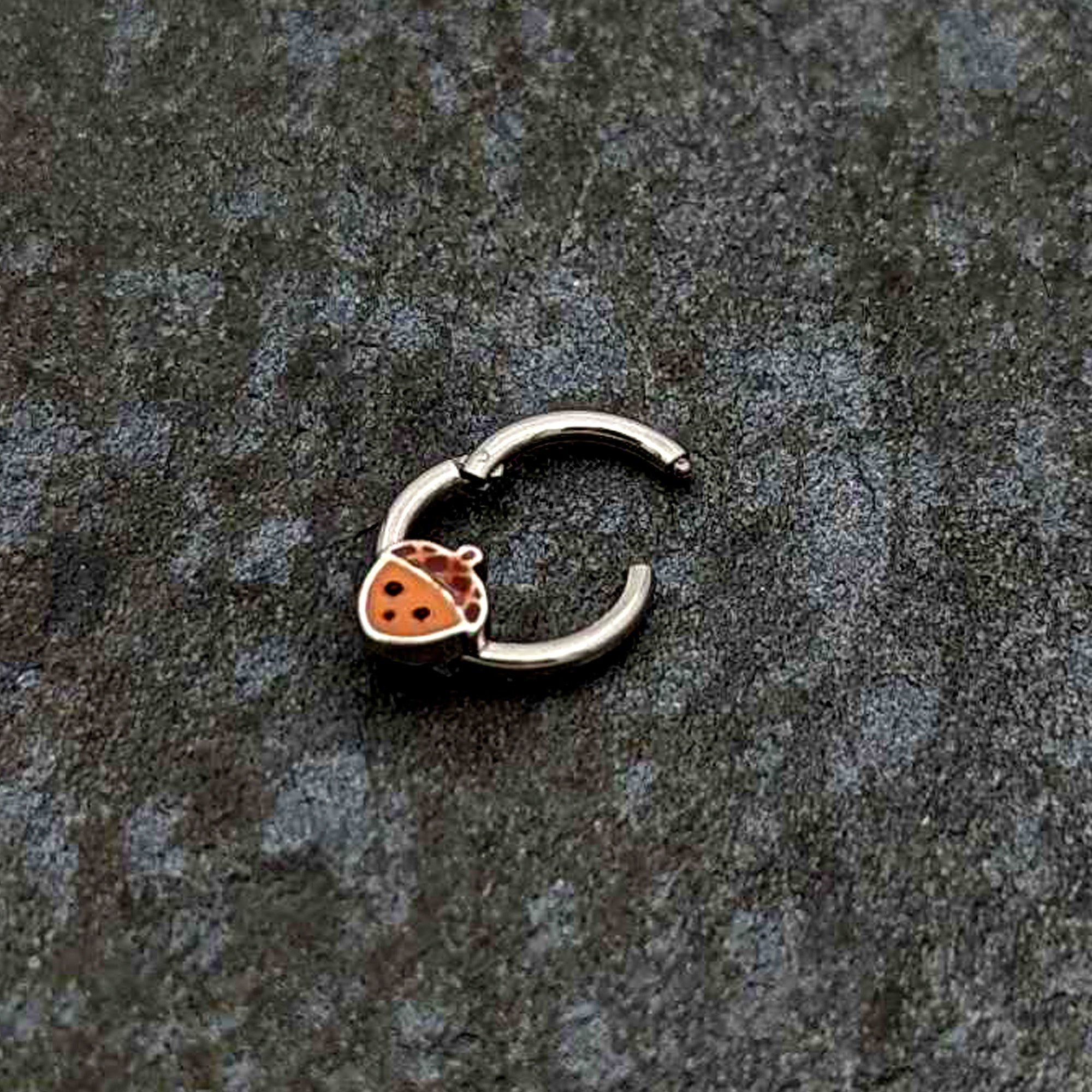 BodyCandy 16G 5/16 Fall Acorn Face Brown Autumn Hinged Segment Ring — back view