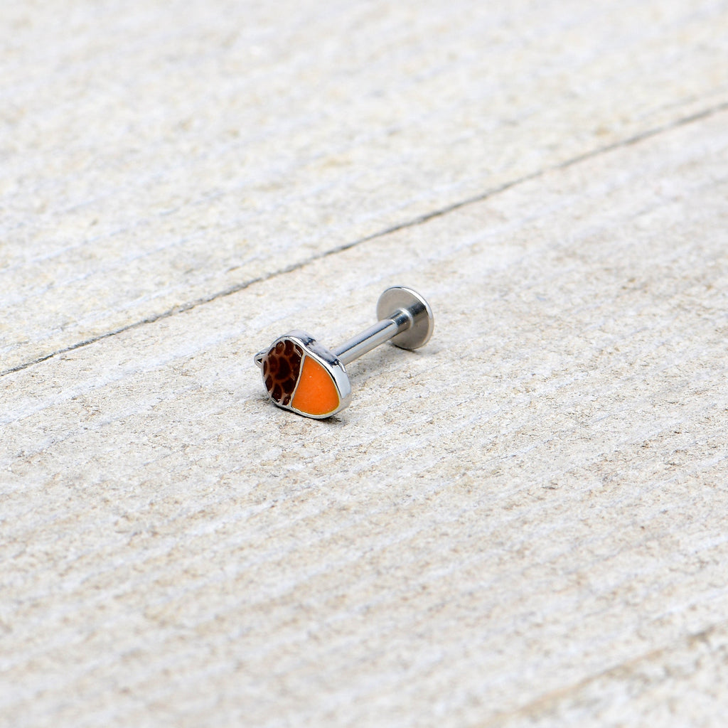 BodyCandy 16G 5/16 Autumn Acorn Orange Brown Labret Monroe Tragus — alternative angle