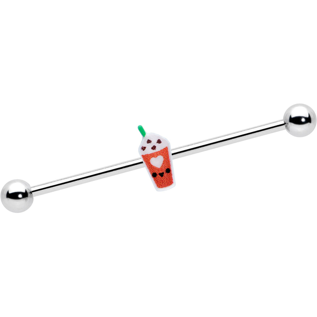 BodyCandy 14G Sweet Pumpkin Frappe Thanksgiving Industrial Barbell 38mm — main product shot