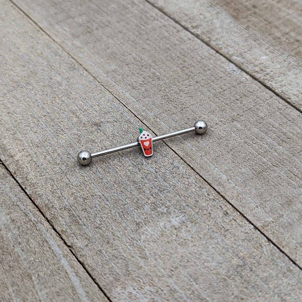 BodyCandy 14G Sweet Pumpkin Frappe Thanksgiving Industrial Barbell 38mm — alternative angle