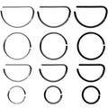 BodyCandy 20G 12 Pack ASTM F-136 Implant Grade Titanium Nose Hoop D Shaped Septum Ring and Cartilage Ear Hoop Earring Set — m