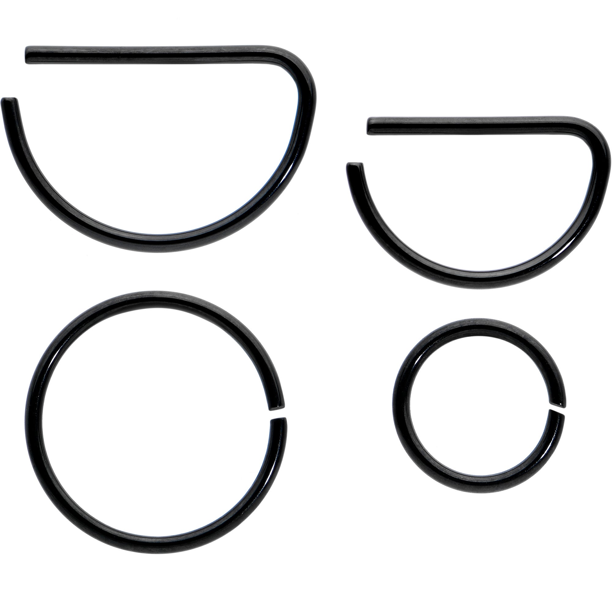 BodyCandy 20G 12 Pack ASTM F-136 Implant Grade Titanium Nose Hoop D Shaped Septum Ring and Cartilage Ear Hoop Earring Set — s