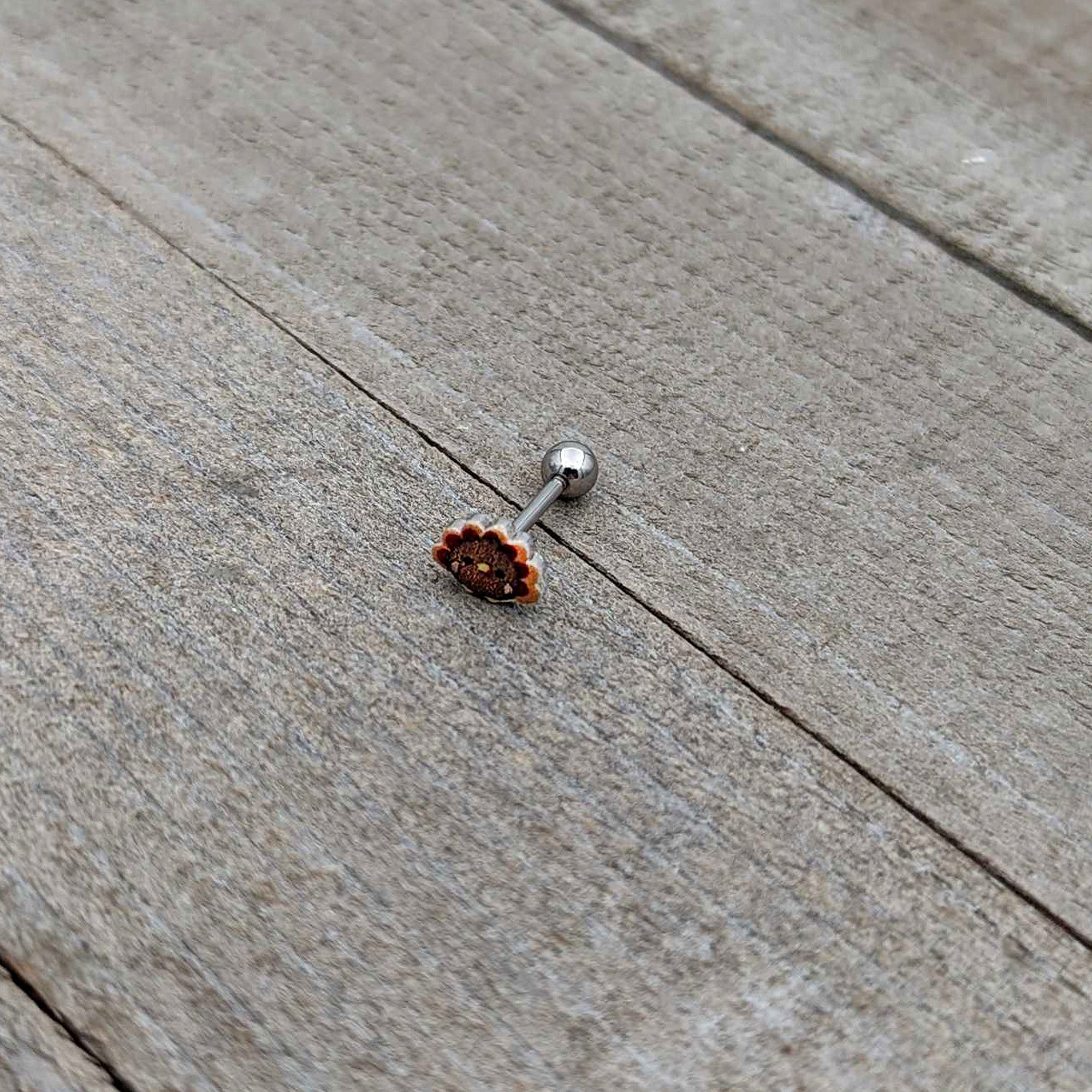 BodyCandy 16G 5/16 Sweet Tiny Turkey Thanksgiving Cartilage Tragus Earring — in-use photo