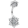 BodyCandy Clear Gem Filigree Winter Snowflakes Double Mount Belly Ring — main product shot